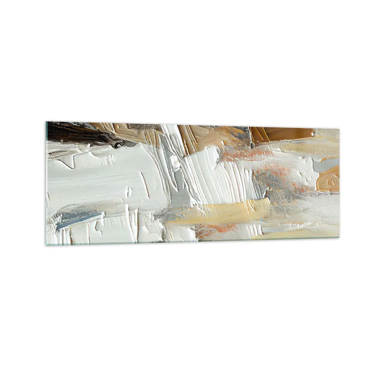 Billede på glas - Farverige lagdelinger - 140x50 cm