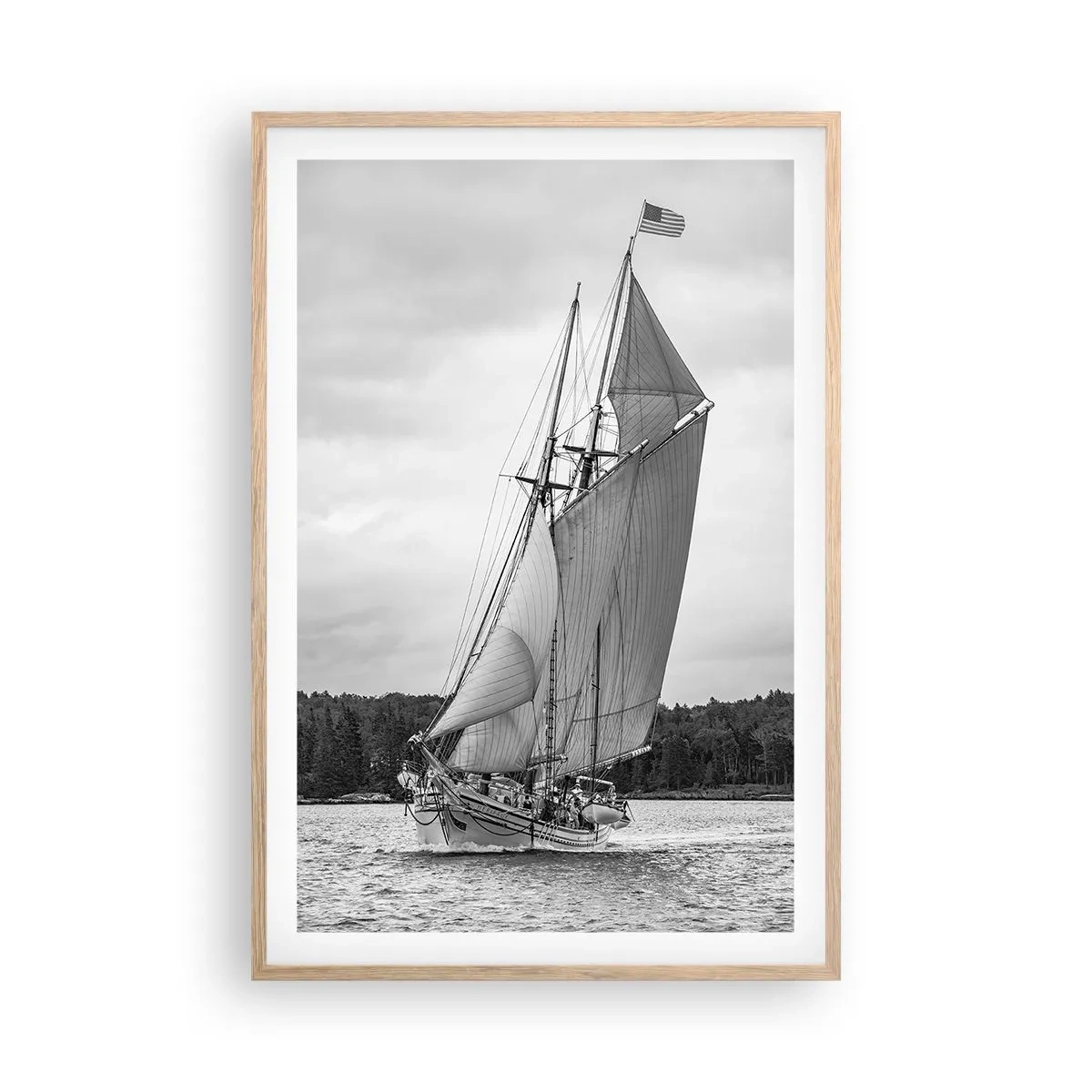 Plakat i ramme af lyst egetræ - Brødre af vinden - 61x91 cm