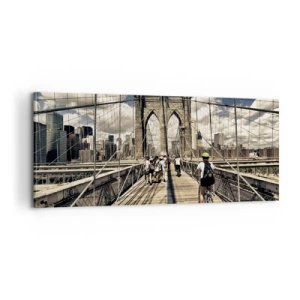 Lærredstryk - Billede på lærred - Lige til hjertet af byen - 100x40 cm