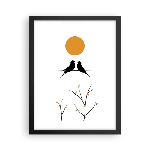 Plakat i sort ramme - Nattergal - 30x40 cm