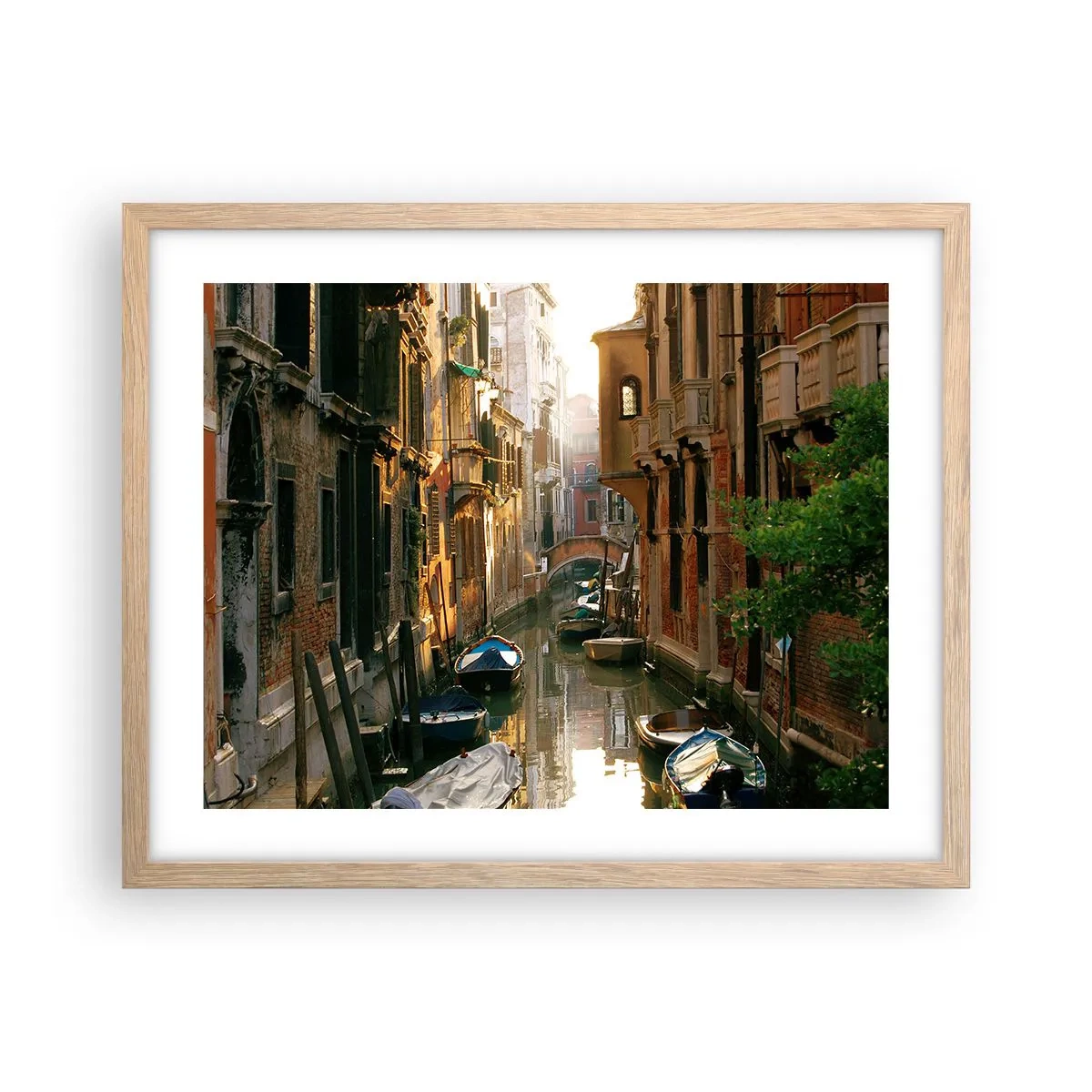 Plakat i ramme af lyst egetræ - I en venetiansk baggyde - 50x40 cm