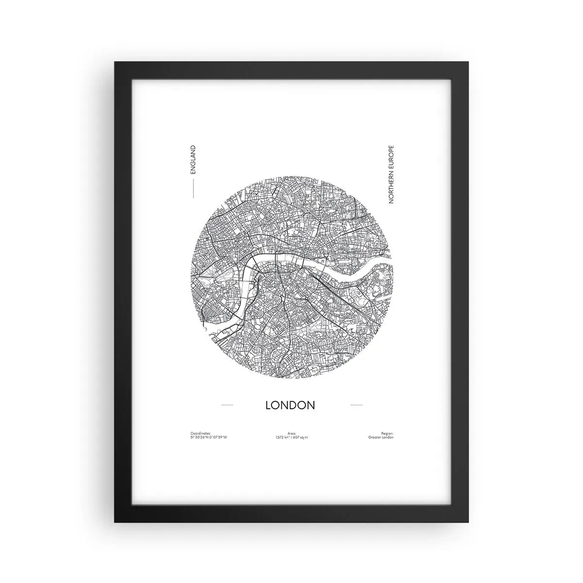 Plakat i sort ramme - Londons anatomi - 30x40 cm