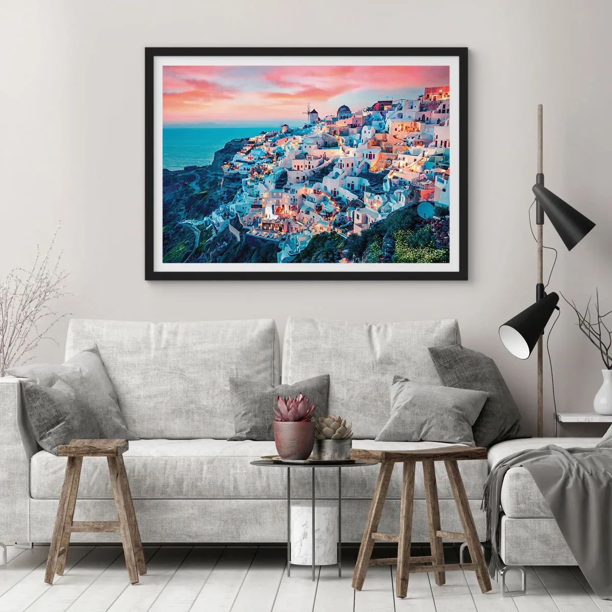 Plakat i sort ramme - Din store græske ferie - 91x61 cm