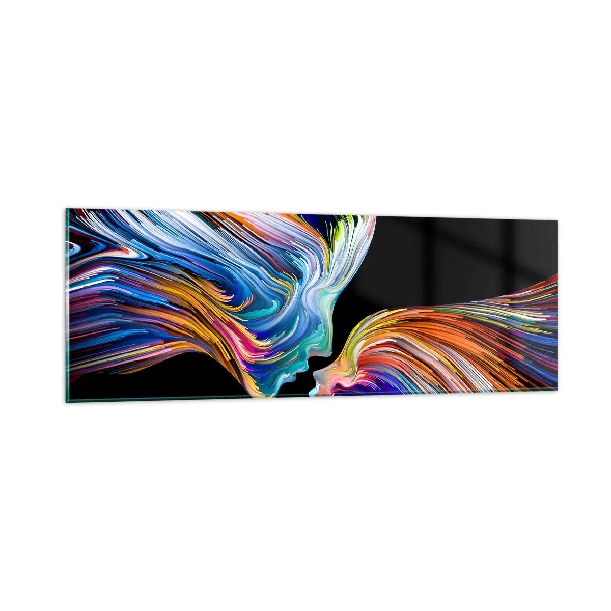 Billede på glas - Fusion af energi og lys - 90x30 cm