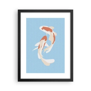 Plakat i sort ramme - Spontan synkroniseret svømning - 30x40 cm