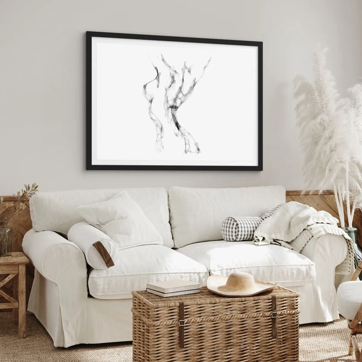 Plakat i sort ramme - Smuk og stærk - 70x50 cm