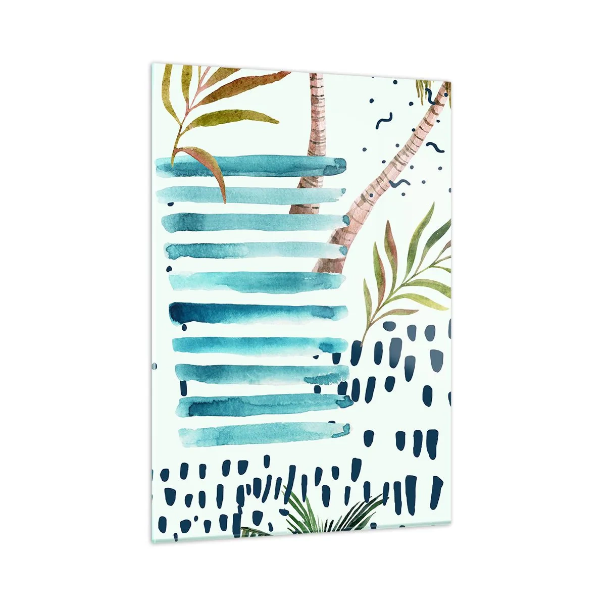 Billede på glas - Ferie under palmerne - 50x70 cm