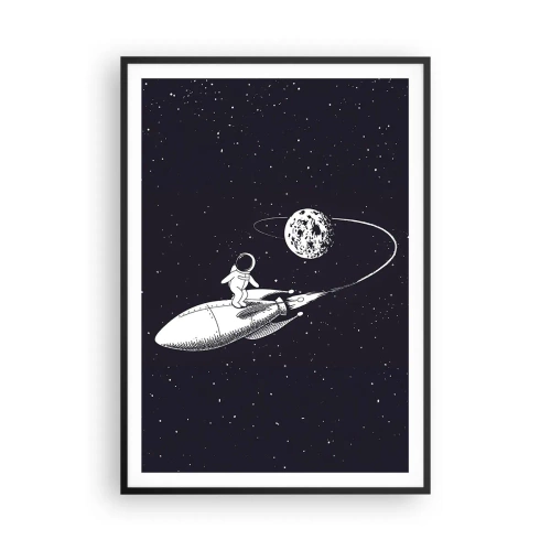 Plakat i sort ramme - Space surfer - 70x100 cm