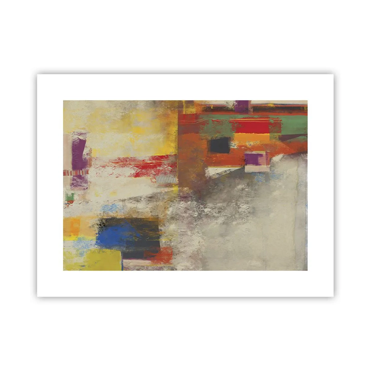 Plakat - Geometri af farver - 40x30 cm