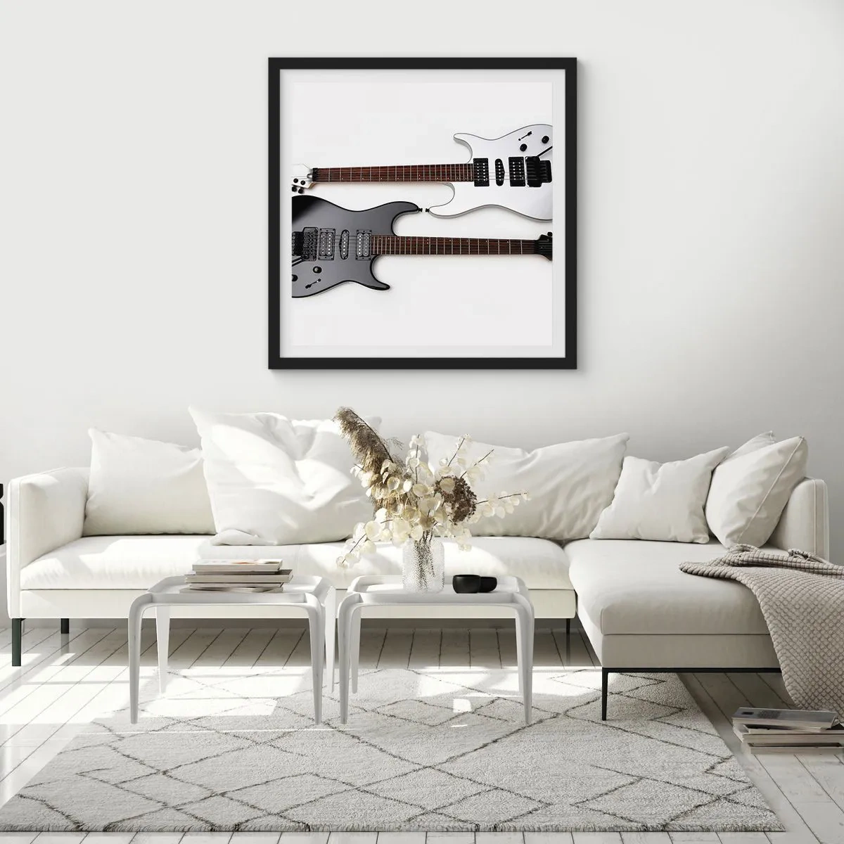 Plakat i sort ramme - Harmoni af former - 40x40 cm