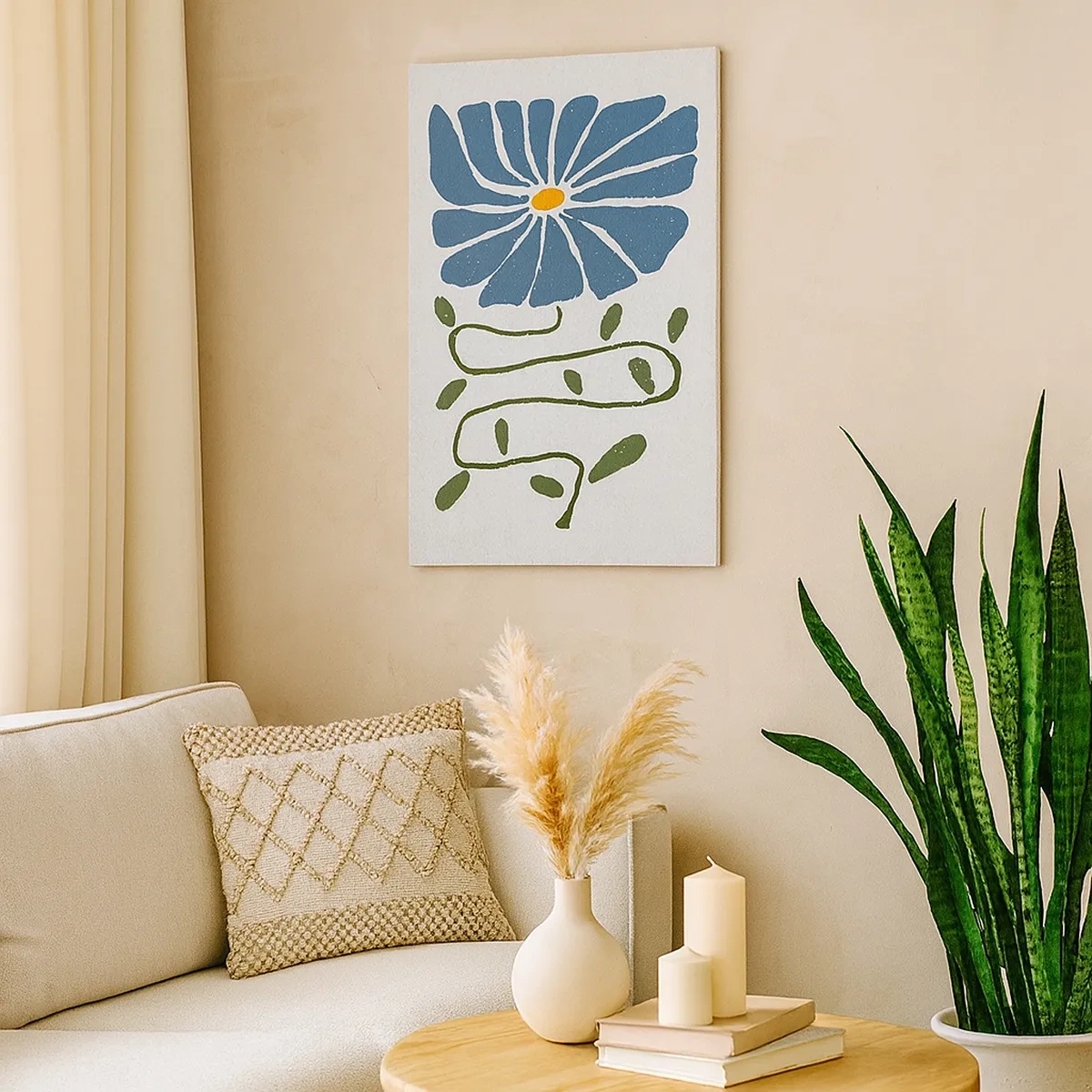 Lærredstryk - Billede på lærred - Fra kvist til blomst - 50x70 cm