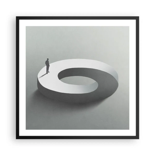 Plakat i sort ramme - Og vær klog - 60x60 cm