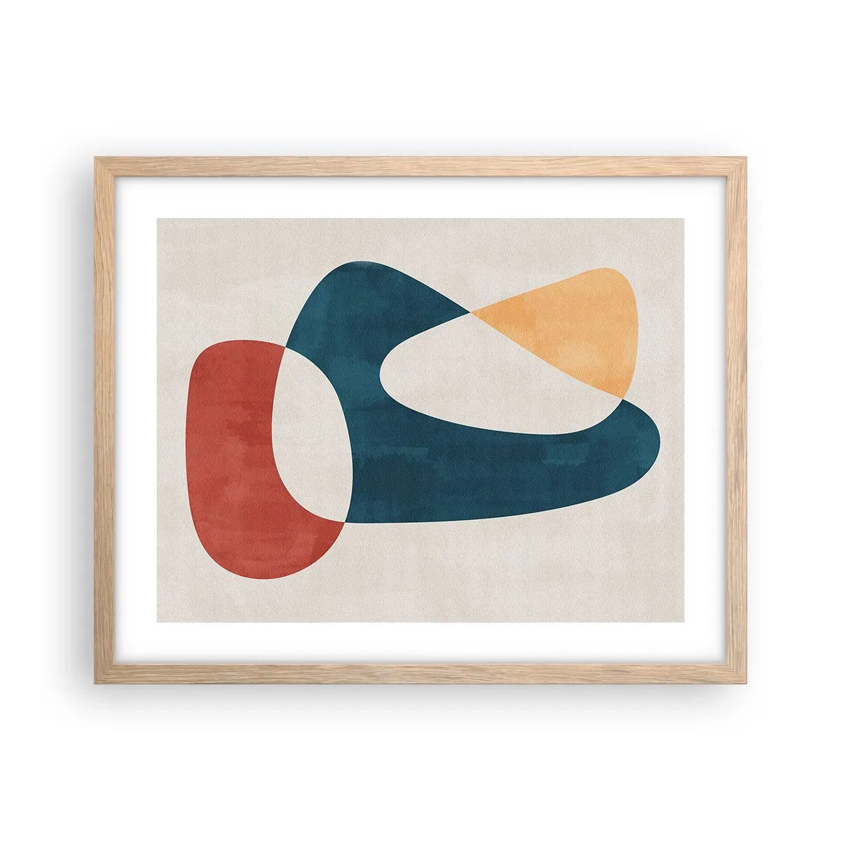 Plakat i ramme af lyst egetræ - Påvirkninger og metamorfoser - 50x40 cm