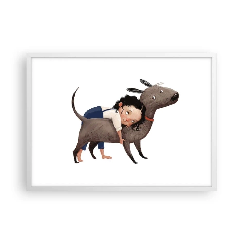 Plakat i hvid ramme - Bedste venner - 70x50 cm