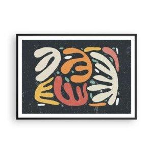 Plakat i sort ramme - Komposition - jeg er ved at fange dig - 100x70 cm