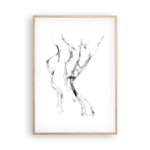 Plakat i ramme af lyst egetræ - Smuk og stærk - 70x100 cm