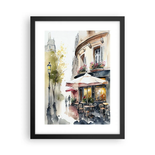 Plakat i sort ramme - En parisisk morgen - 30x40 cm