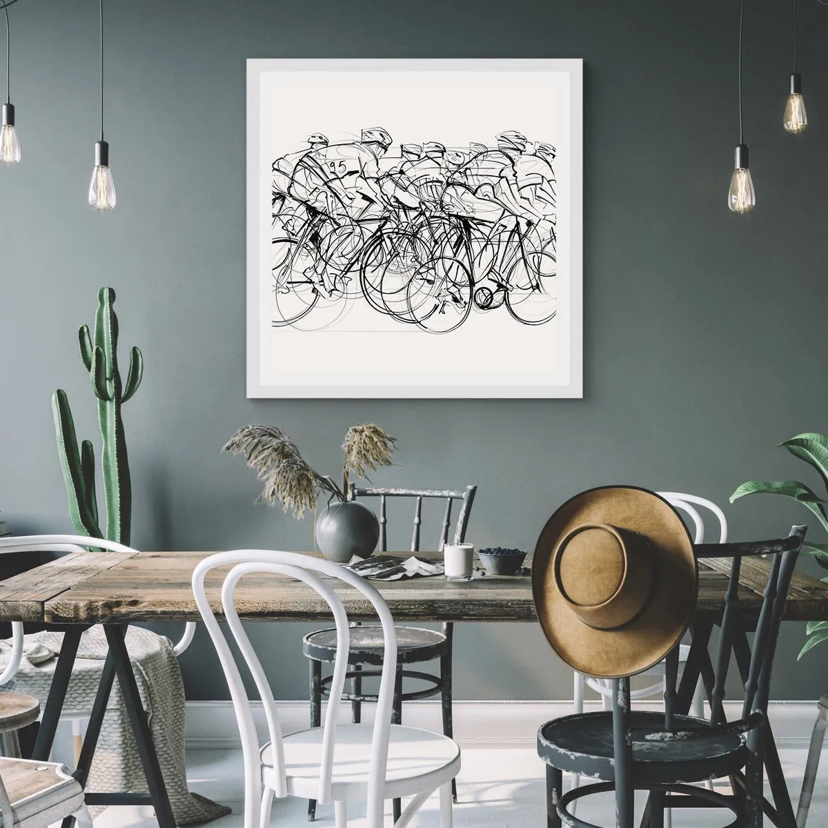 Plakat i hvid ramme - Sammen i et team - 30x30 cm