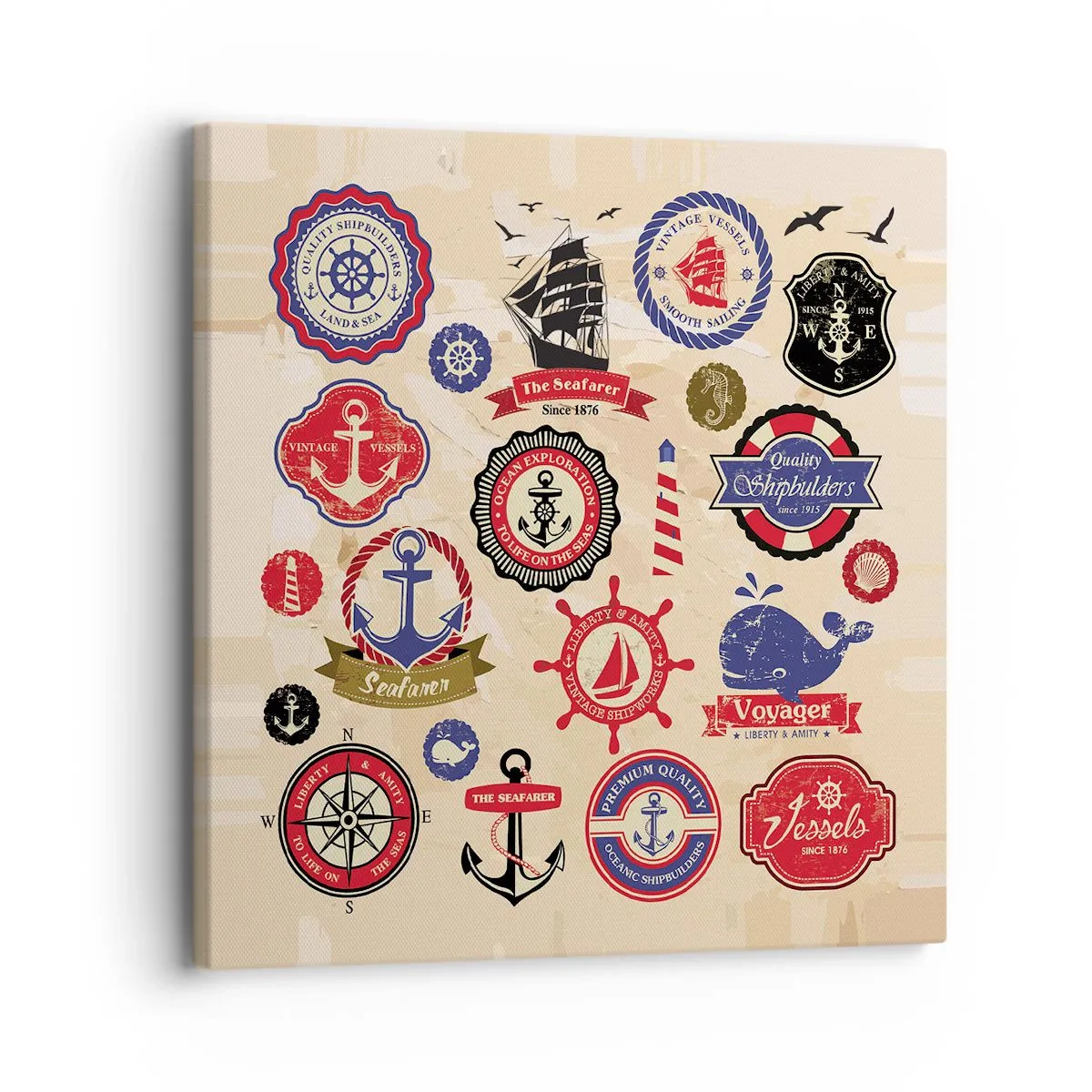 Lærredstryk - Billede på lærred - Sejlsportsbroderskab - 30x30 cm