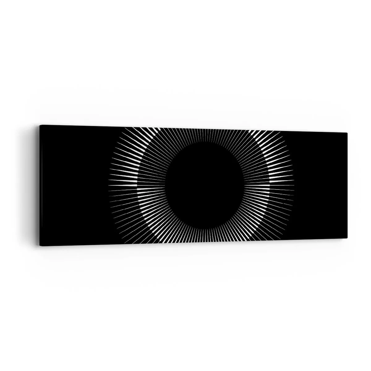 Lærredstryk - Billede på lærred - Sort sol - 90x30 cm