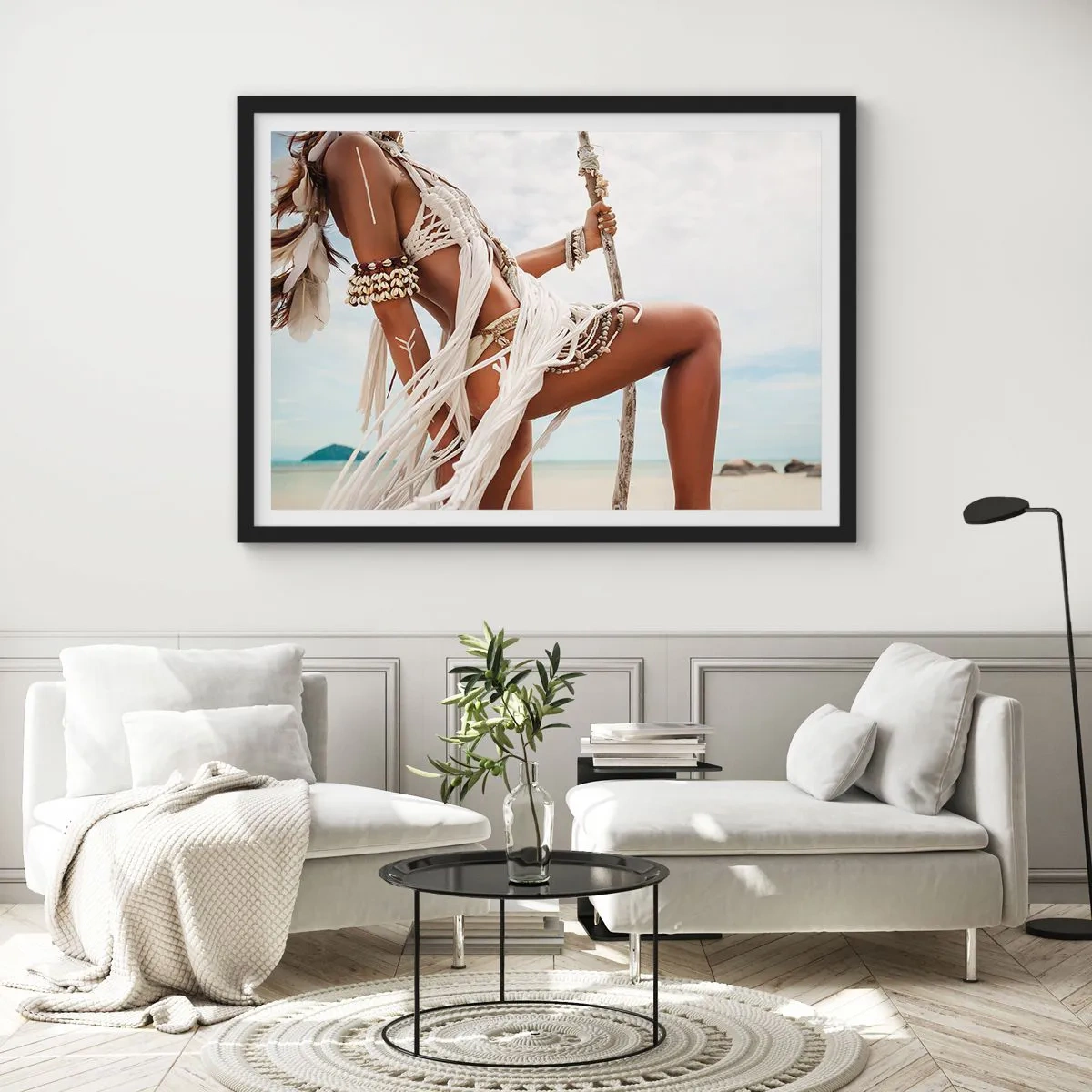 Plakat i sort ramme - Præstinde af solen - 70x50 cm