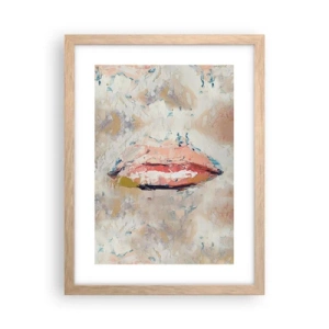 Plakat i ramme af lyst egetræ - Vækker sanserne - 30x40 cm