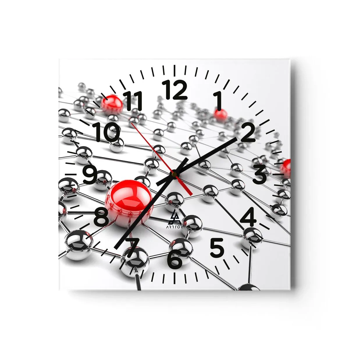 Vægur, Uret - Sølvnet - 30x30 cm