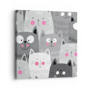 Lærredstryk - Billede på lærred - Kattens verden - 30x30 cm