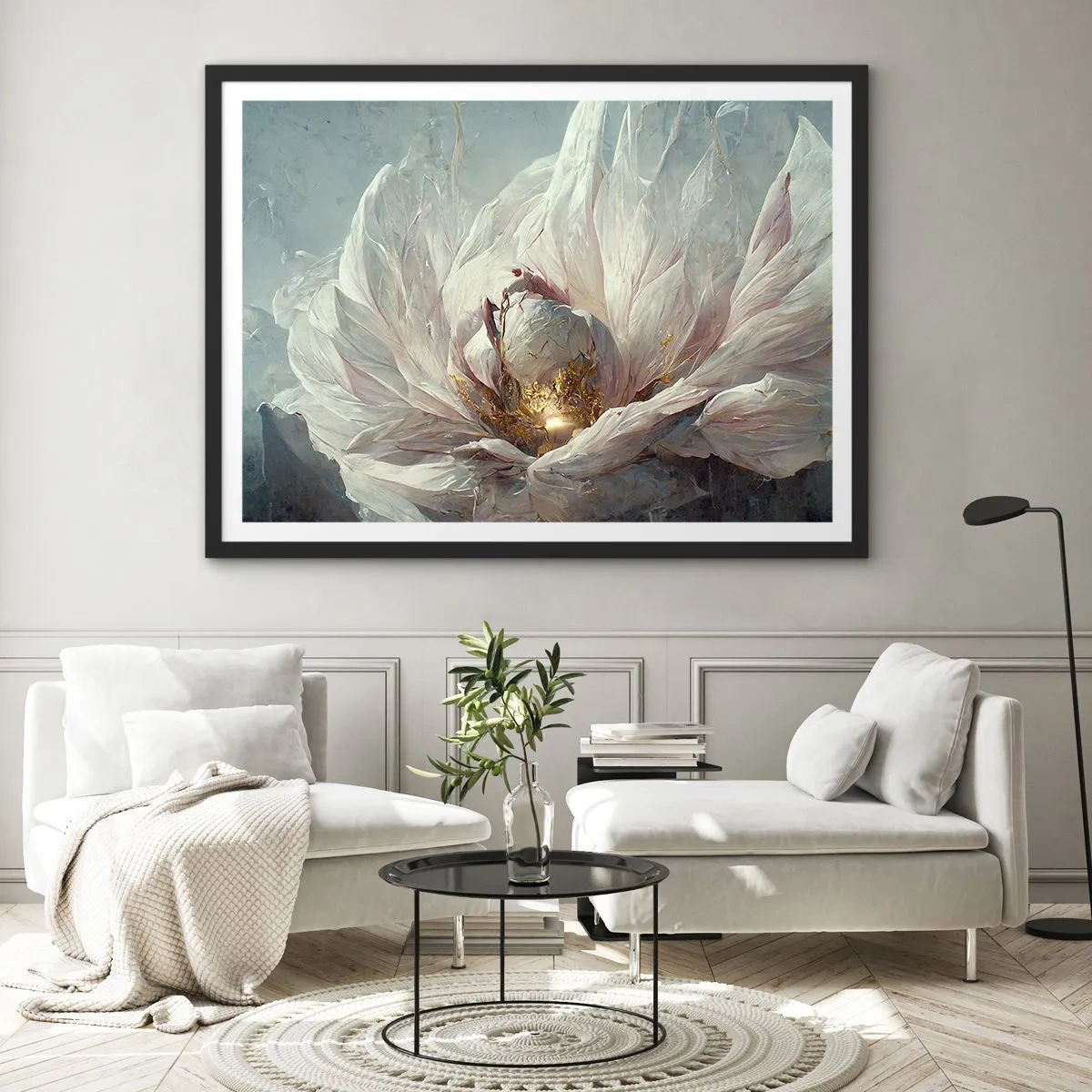Plakat i sort ramme - Blomstrer en gang om hundrede år - 50x40 cm