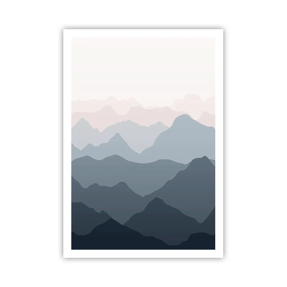 Plakat - Bølger af bjerge - 70x100 cm