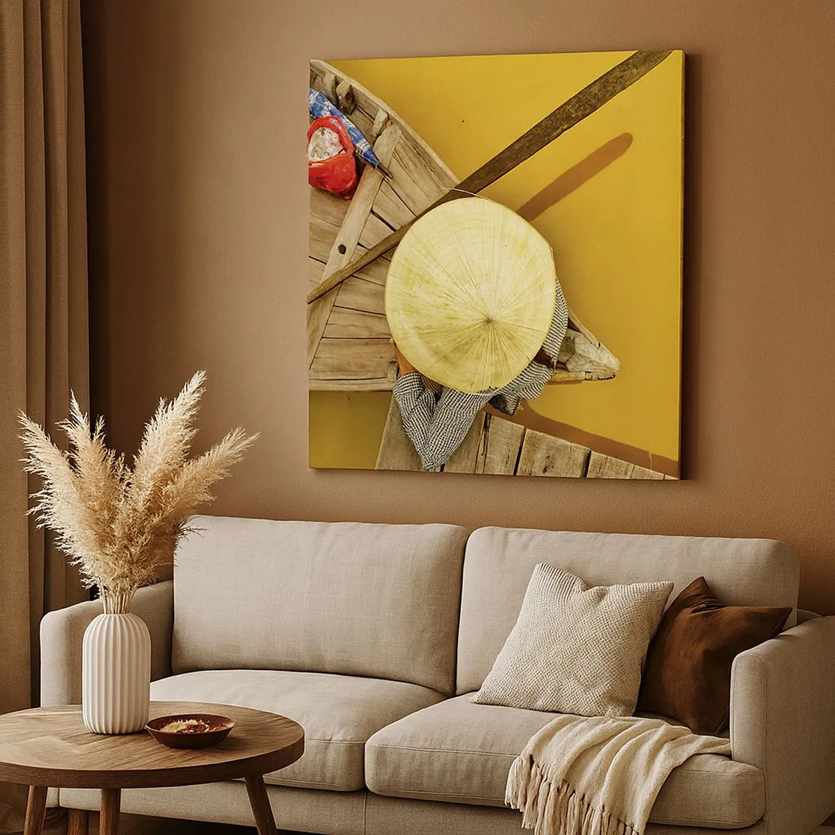 Lærredstryk - Billede på lærred - Livet på den gule flod - 30x30 cm