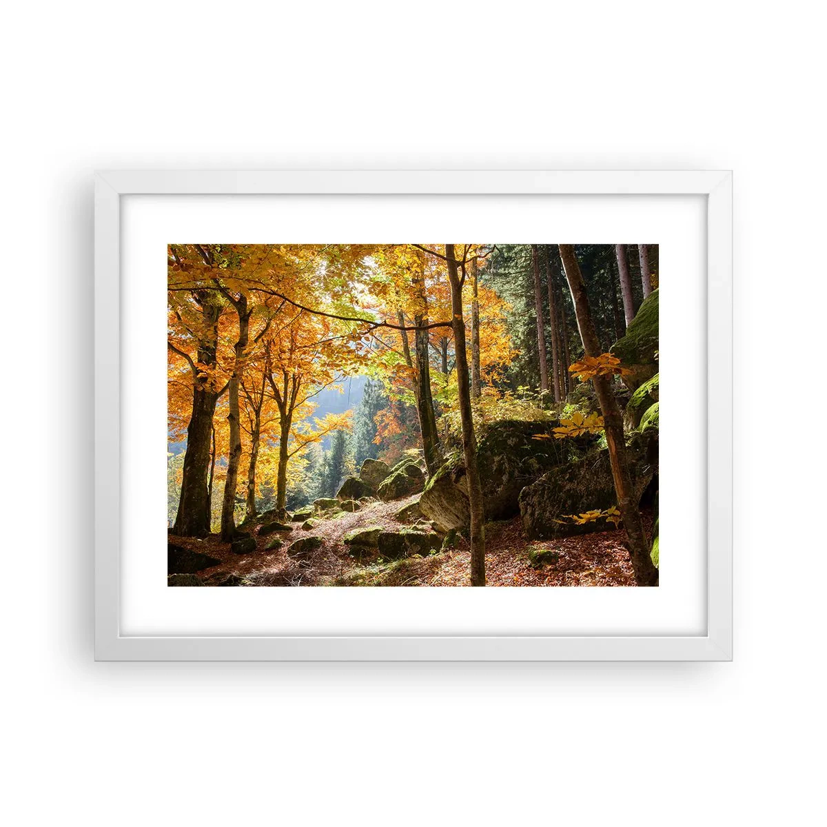 Plakat i hvid ramme - Tid til at slappe af - 40x30 cm