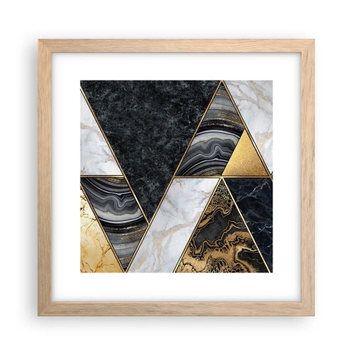 Plakat i ramme af lyst egetræ - Sten for sten - 30x30 cm