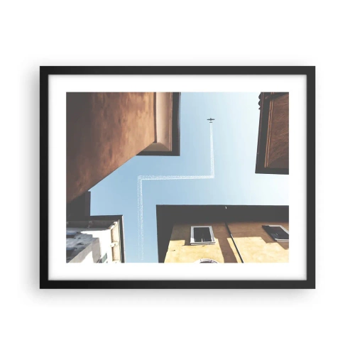 Plakat i sort ramme - Over den urbane labyrint - 50x40 cm