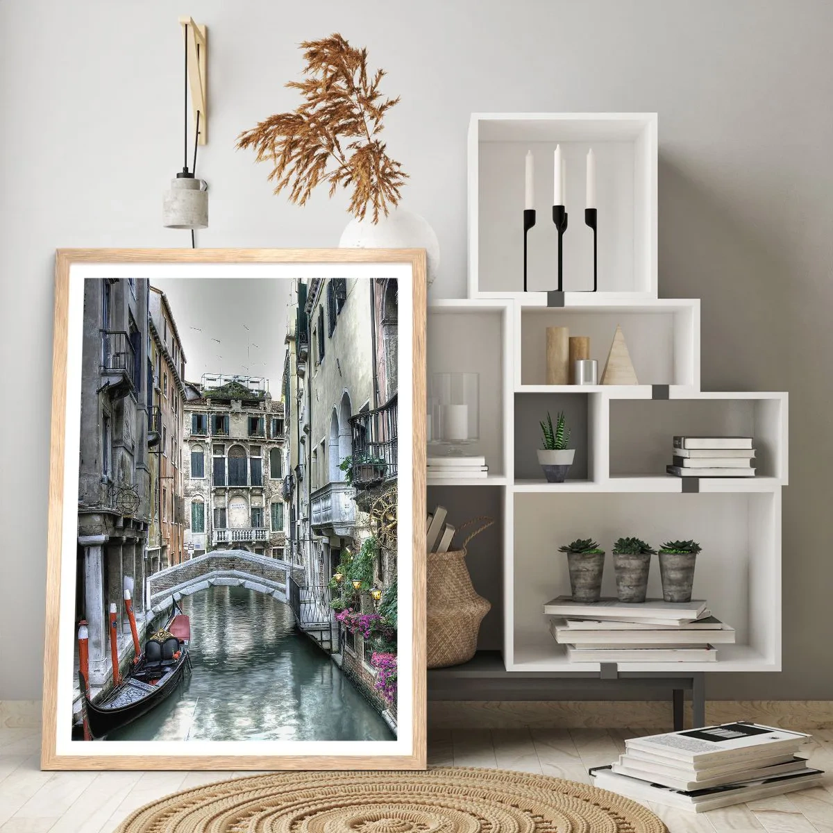 Plakat i ramme af lyst egetræ - I århundreder i tavs drømmeri - 61x91 cm