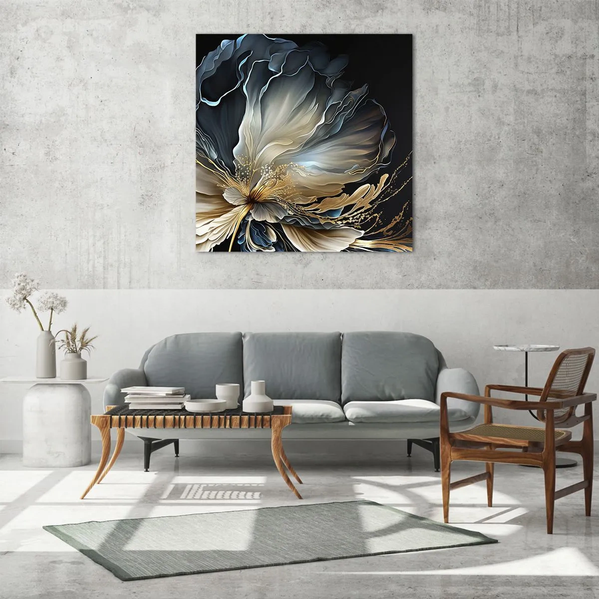 Billede på glas - Eventyrlig bregneblomst - 50x50 cm