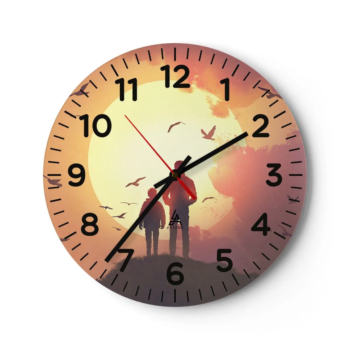 Vægur, Uret - Ansigt til ansigt med solen - 40x40 cm