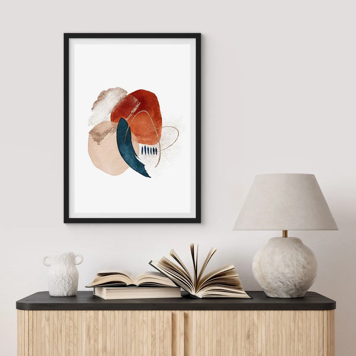 Plakat i sort ramme - Oval sammensætning - 40x50 cm
