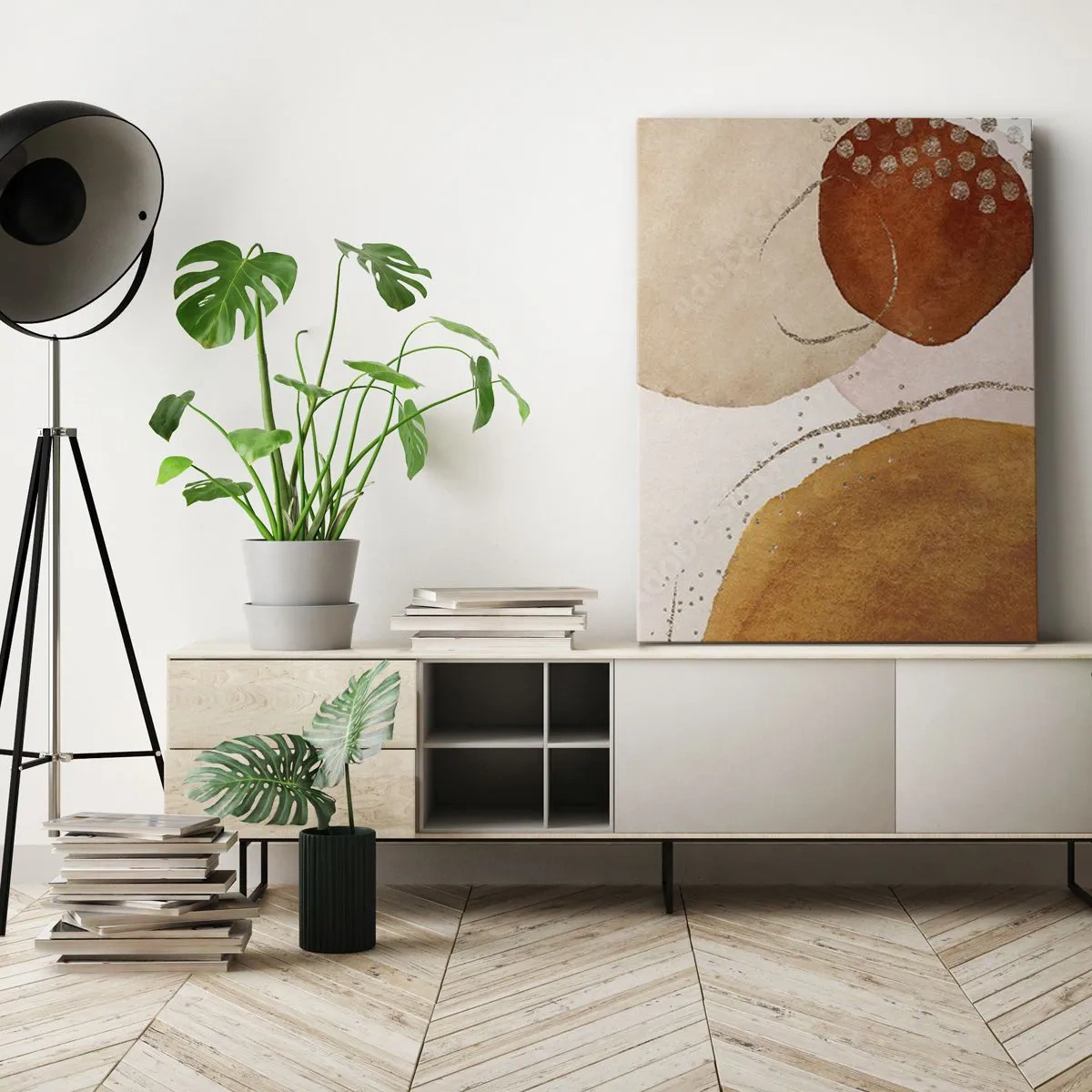 Lærredstryk - Billede på lærred - Rundhed og bevægelse - 50x70 cm