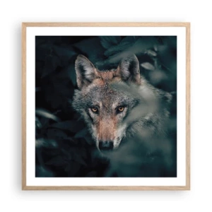 Plakat i ramme af lyst egetræ - Jæger - 60x60 cm