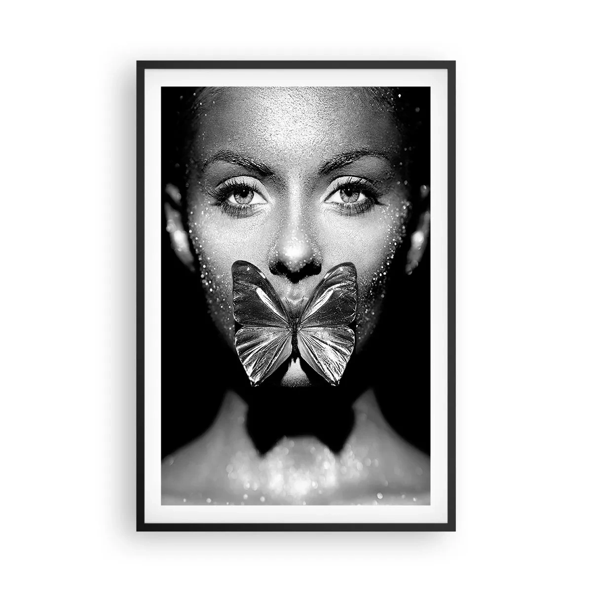 Plakat i sort ramme - Sommerfuglekys - 61x91 cm