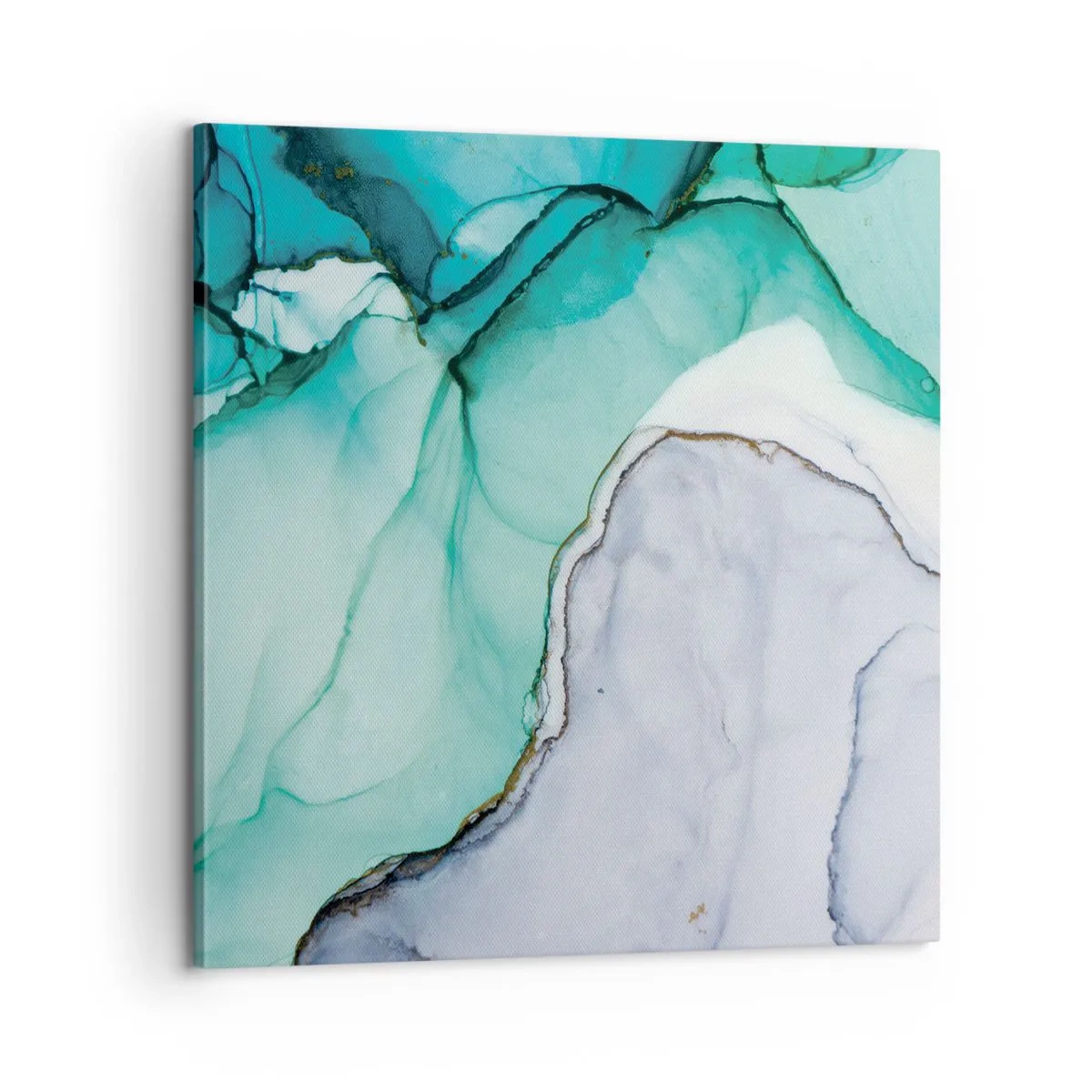 Lærredstryk - Billede på lærred - Undersøgelse i turkis - 60x60 cm