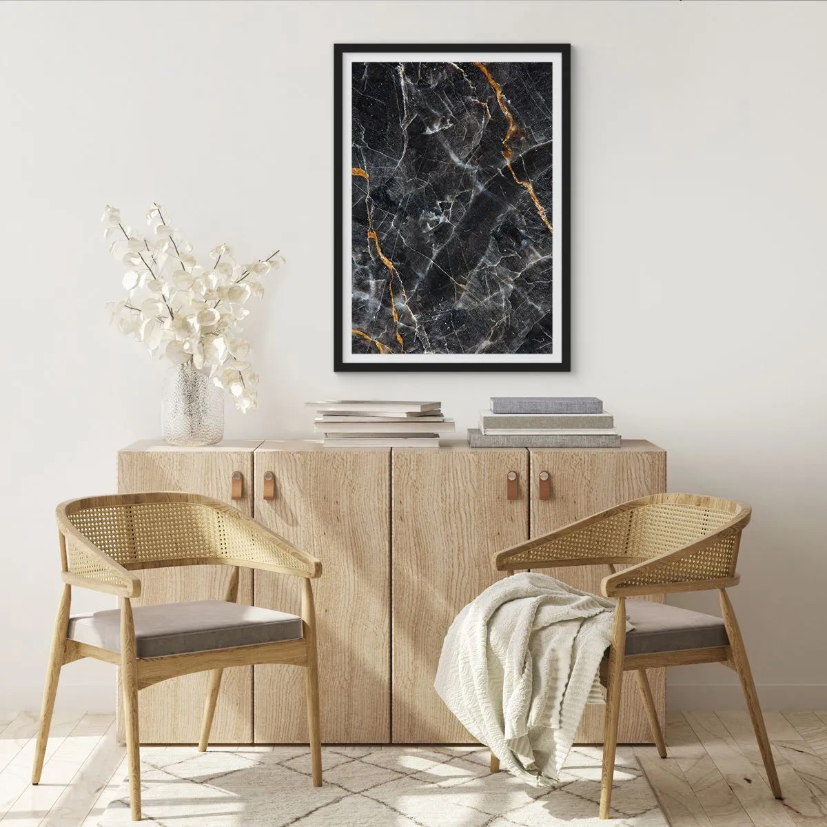 Plakat i sort ramme - En stens indre liv - 30x40 cm