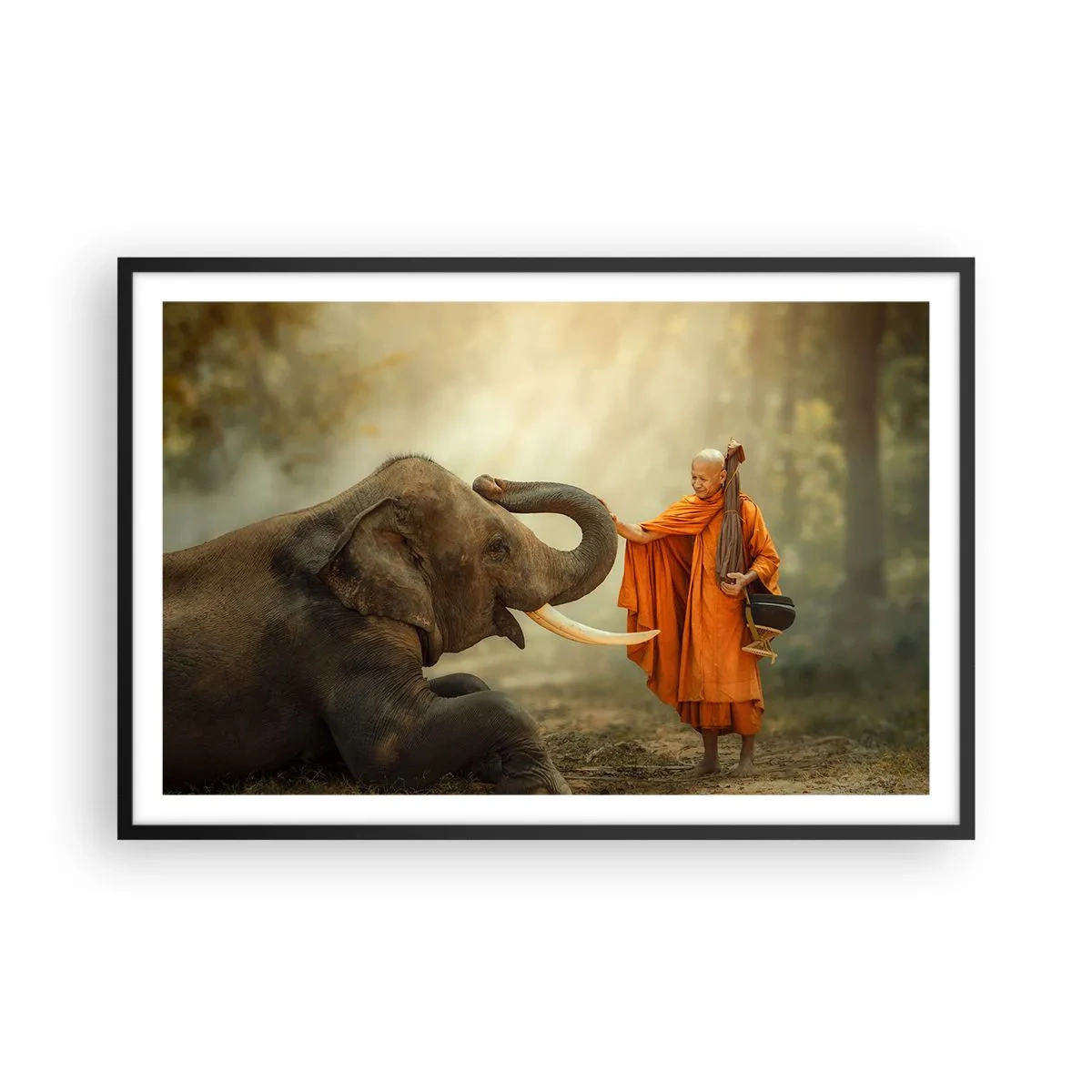 Plakat i sort ramme - Møde på ferien - 91x61 cm