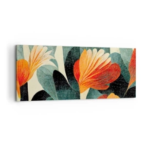 Lærredstryk - Billede på lærred - Varmen fra troperne og køligheden fra det grønne - 100x40 cm