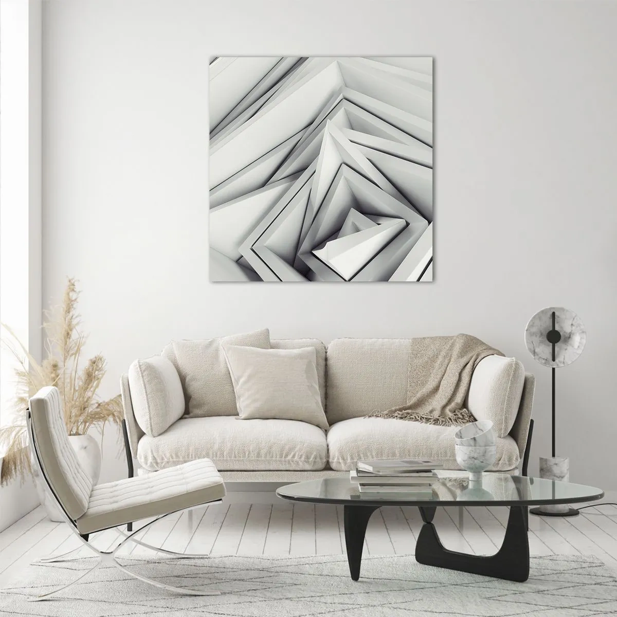 Billede på glas - Skarpe vinkler knopper - 40x40 cm