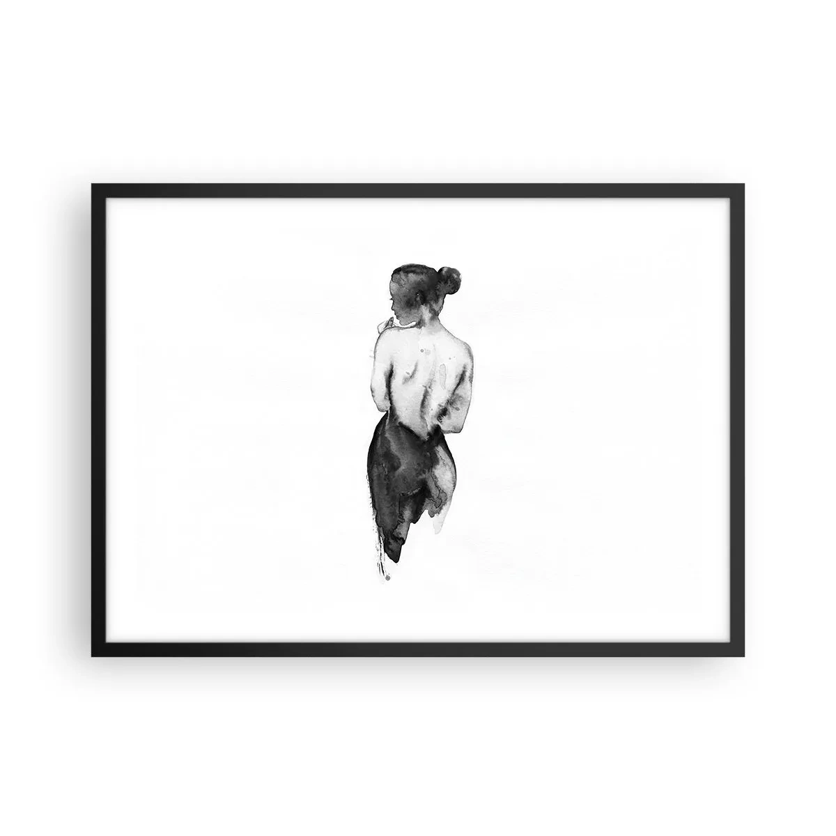 Plakat i sort ramme - Med hende forsvinder verden - 70x50 cm