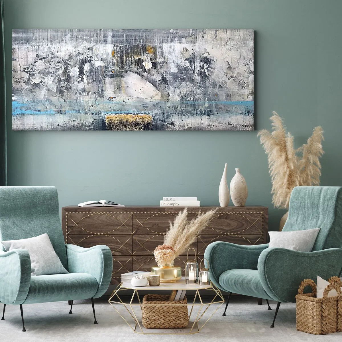 Lærredstryk - Billede på lærred - Som på is, som på fortovet - 100x40 cm