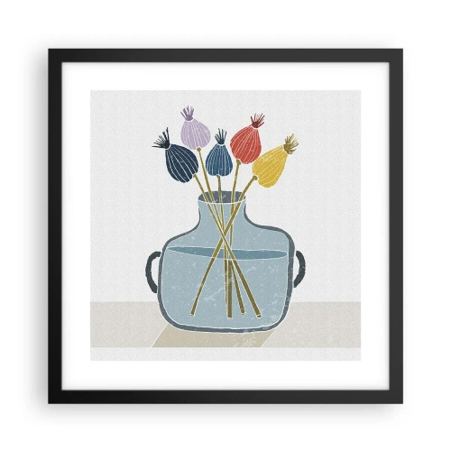 Plakat i sort ramme - Som et valmuefrø - 40x40 cm