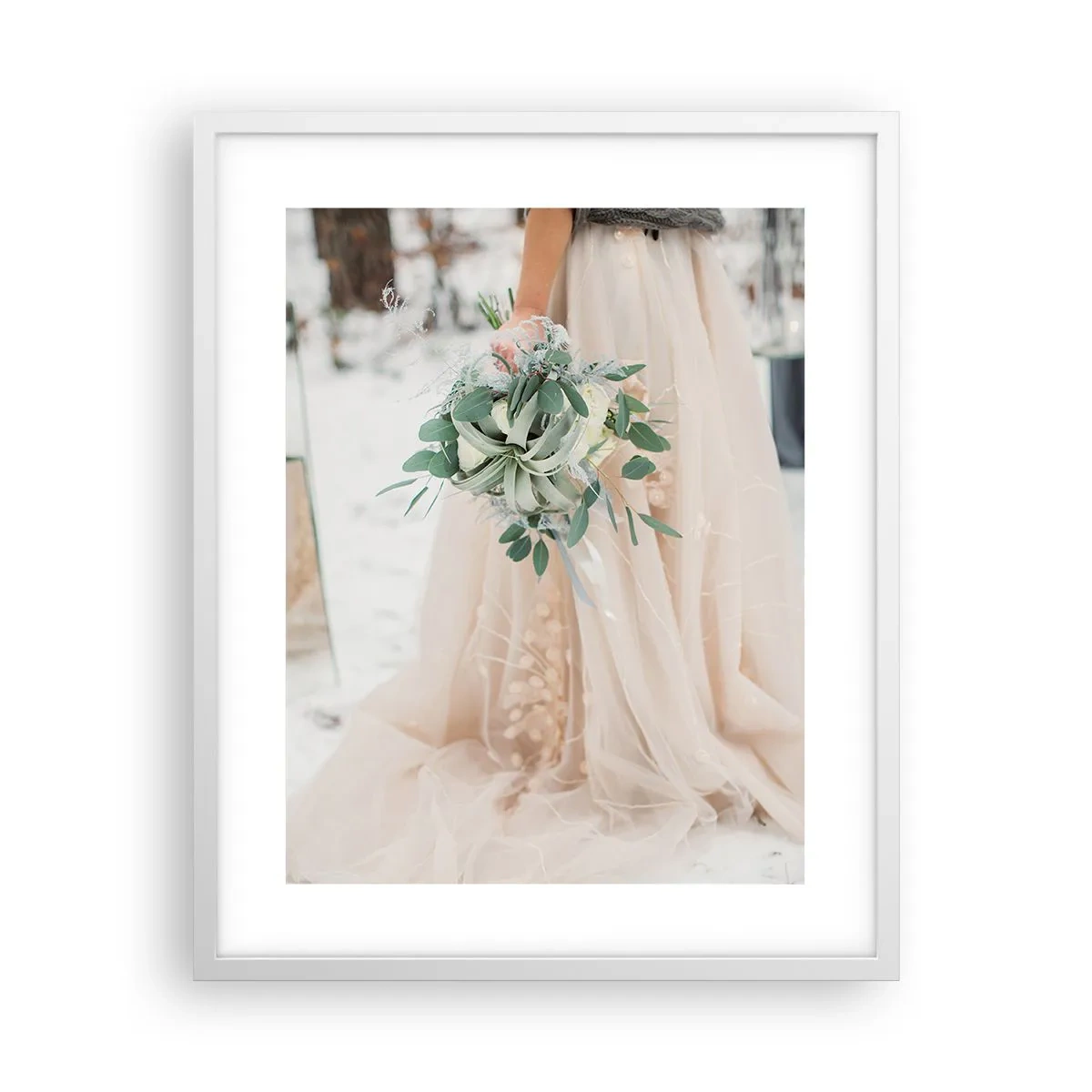 Plakat i hvid ramme - Og de levede lykkeligt til deres dages ende - 40x50 cm